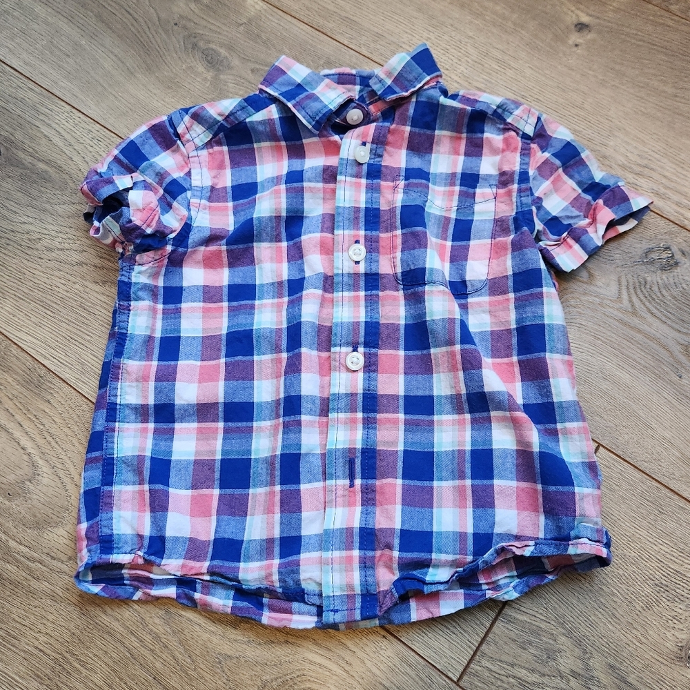 18-24 Boys Plaid Button Up Shirt
